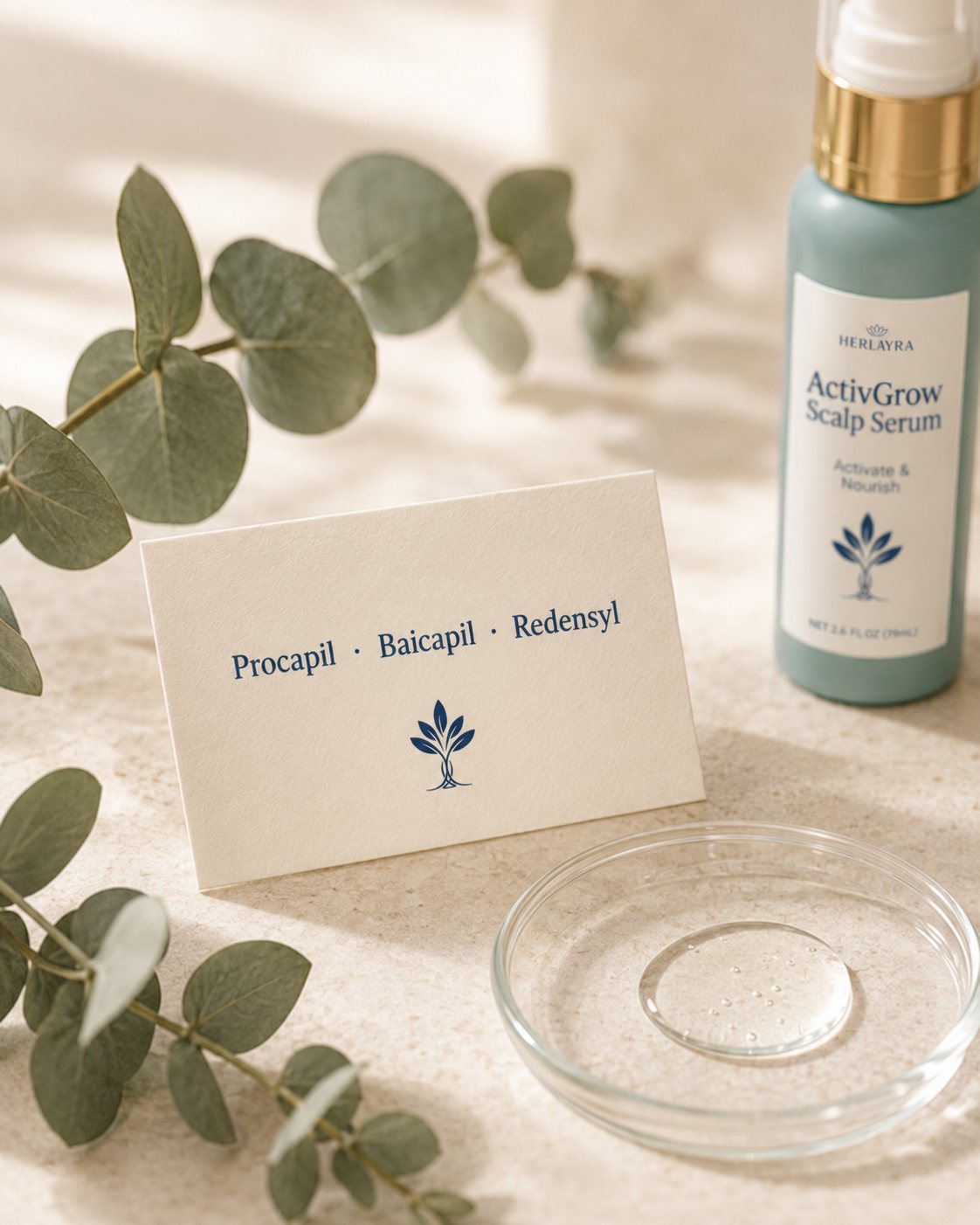 scalp serum active ingredients reference card