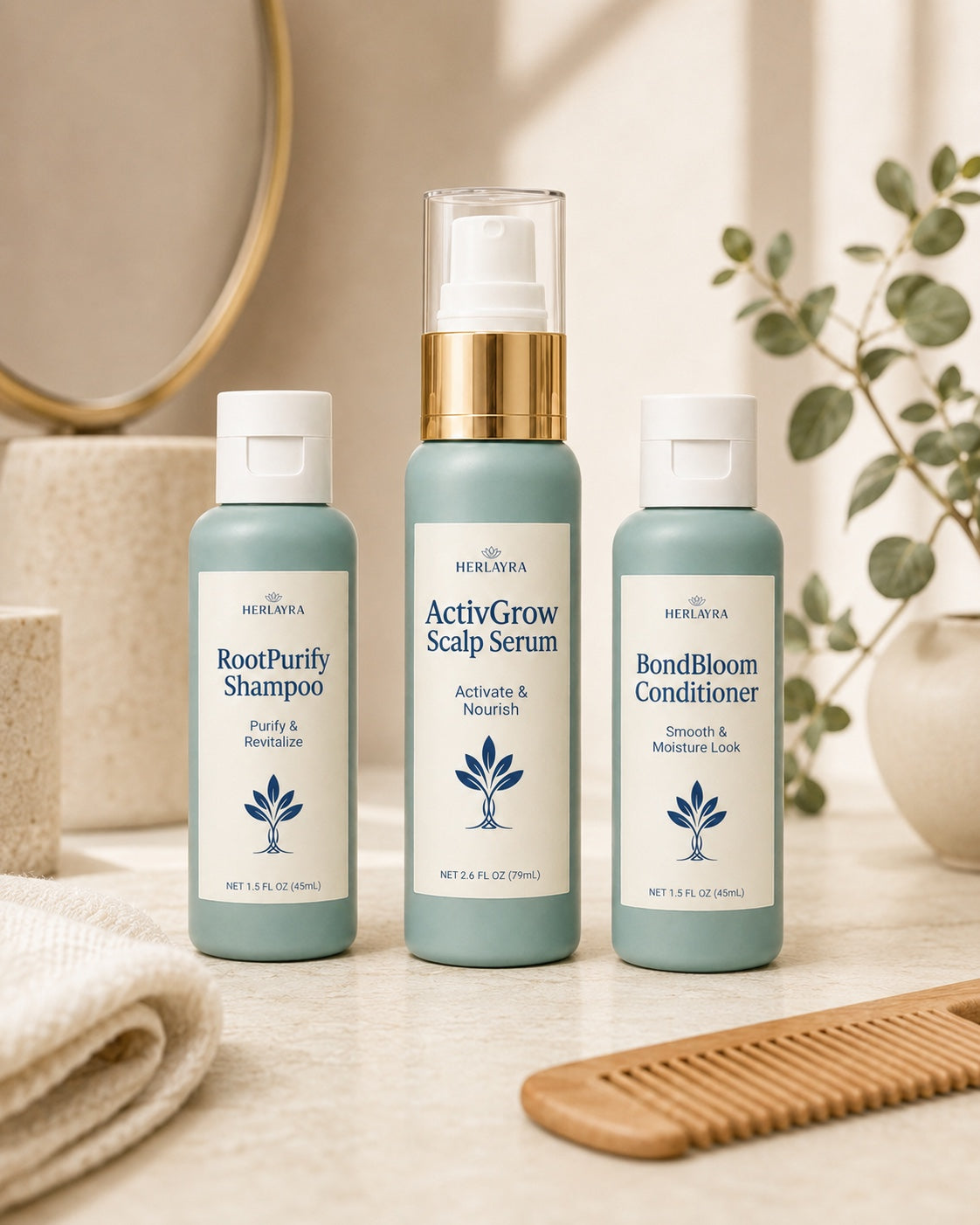 HERLAYRA routine set with comb